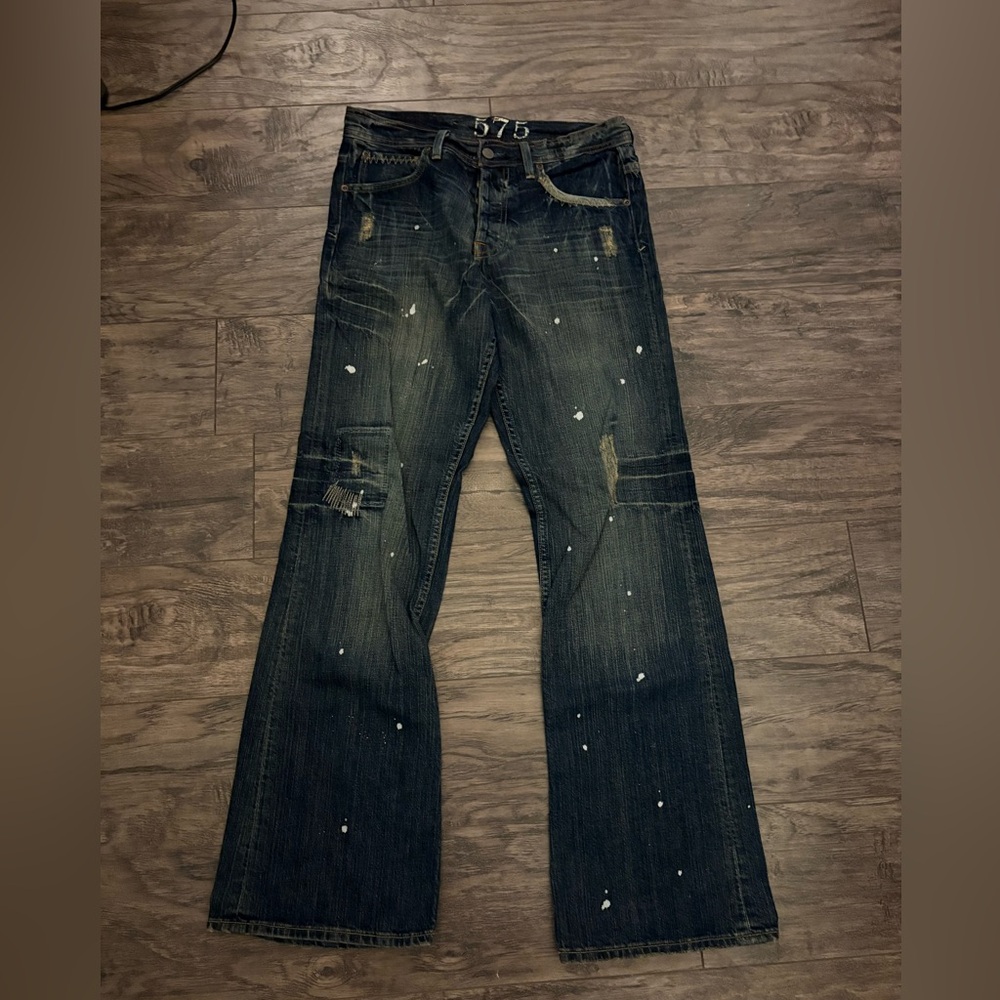 575 Denim flared sashiko jeans